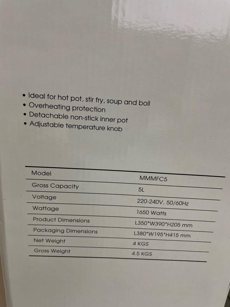 Mayer Multi-function Cooker (Category: BBQ, Grills & Hotpots) located in Singapore. Submitted by alwayswriggling (Listing ID 1137833230, Image 2). Description: CNY is just around the corner, perfect for the steamboats, stir fry, and keeping your food warm all the time! Brand new in box..
