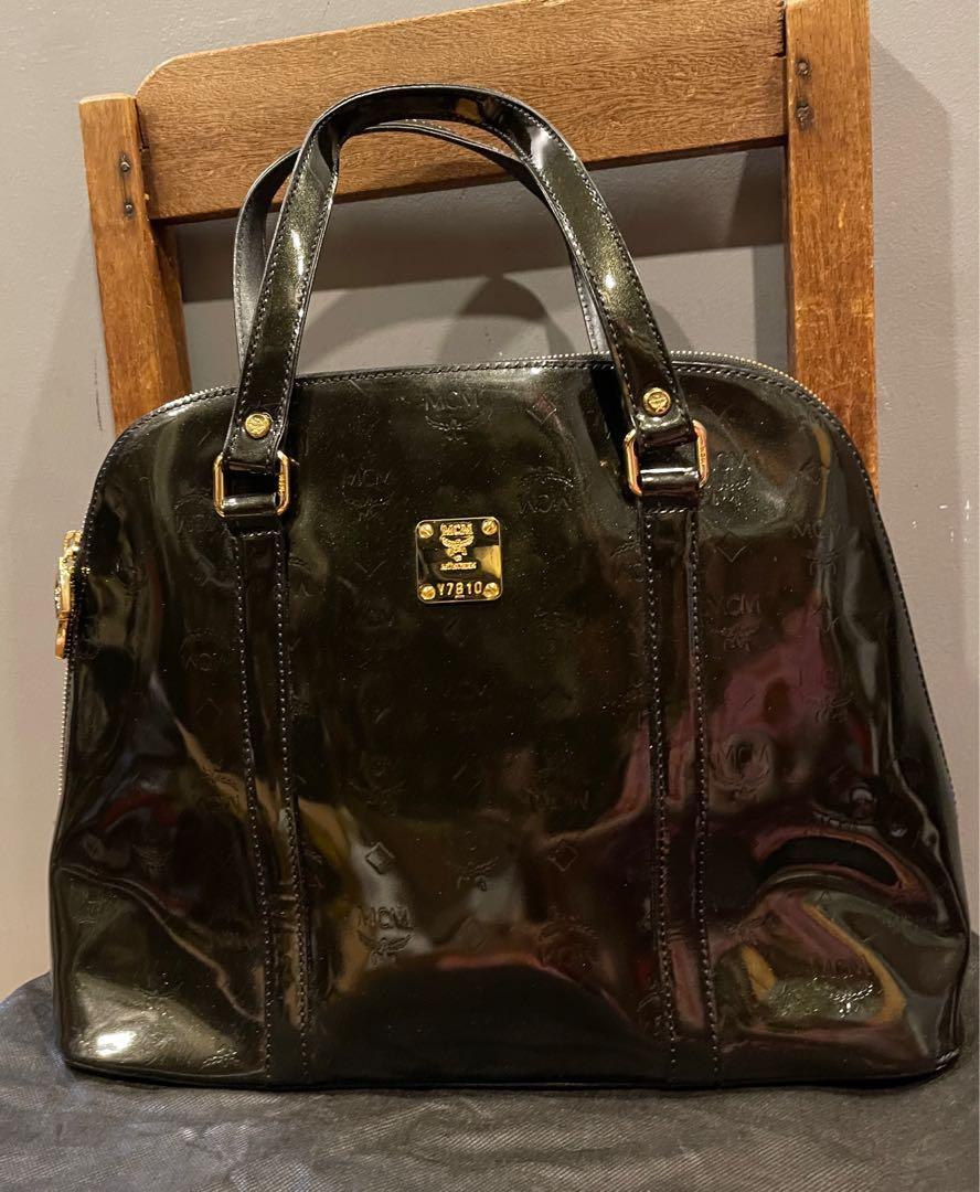Authentic Mcm patent Alma bag, Luxury, Bags & Wallets on Carousell
