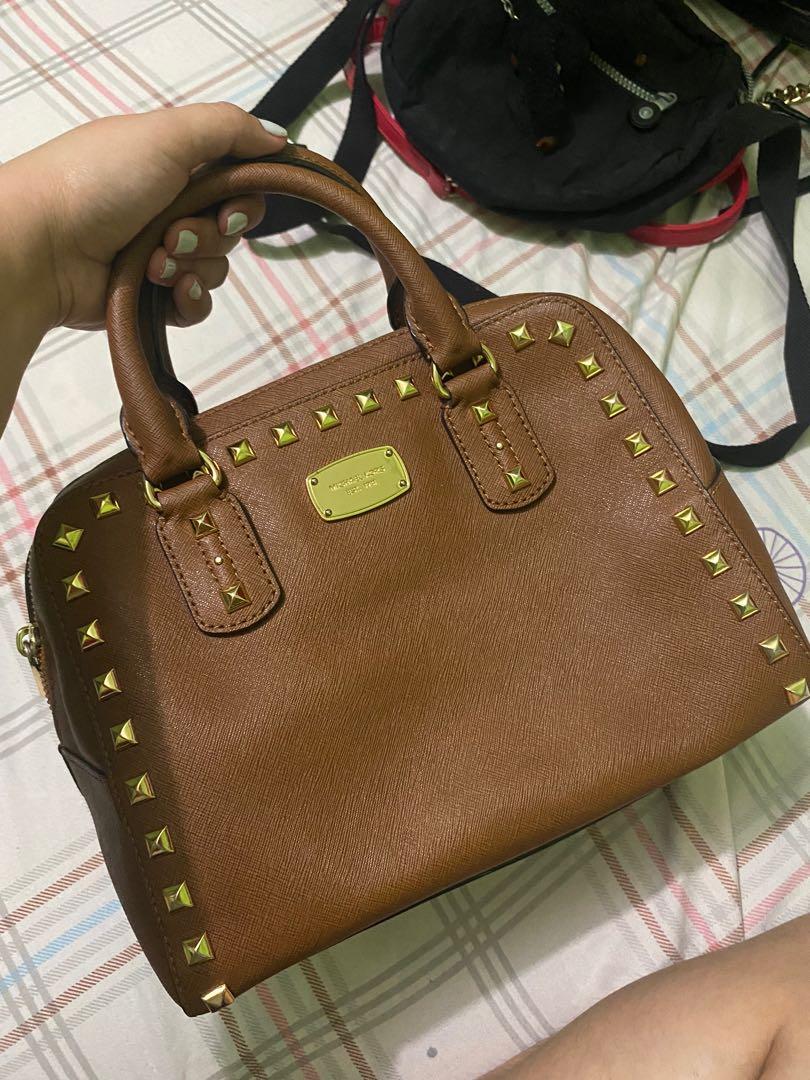 Michael kors brown studded bag sale