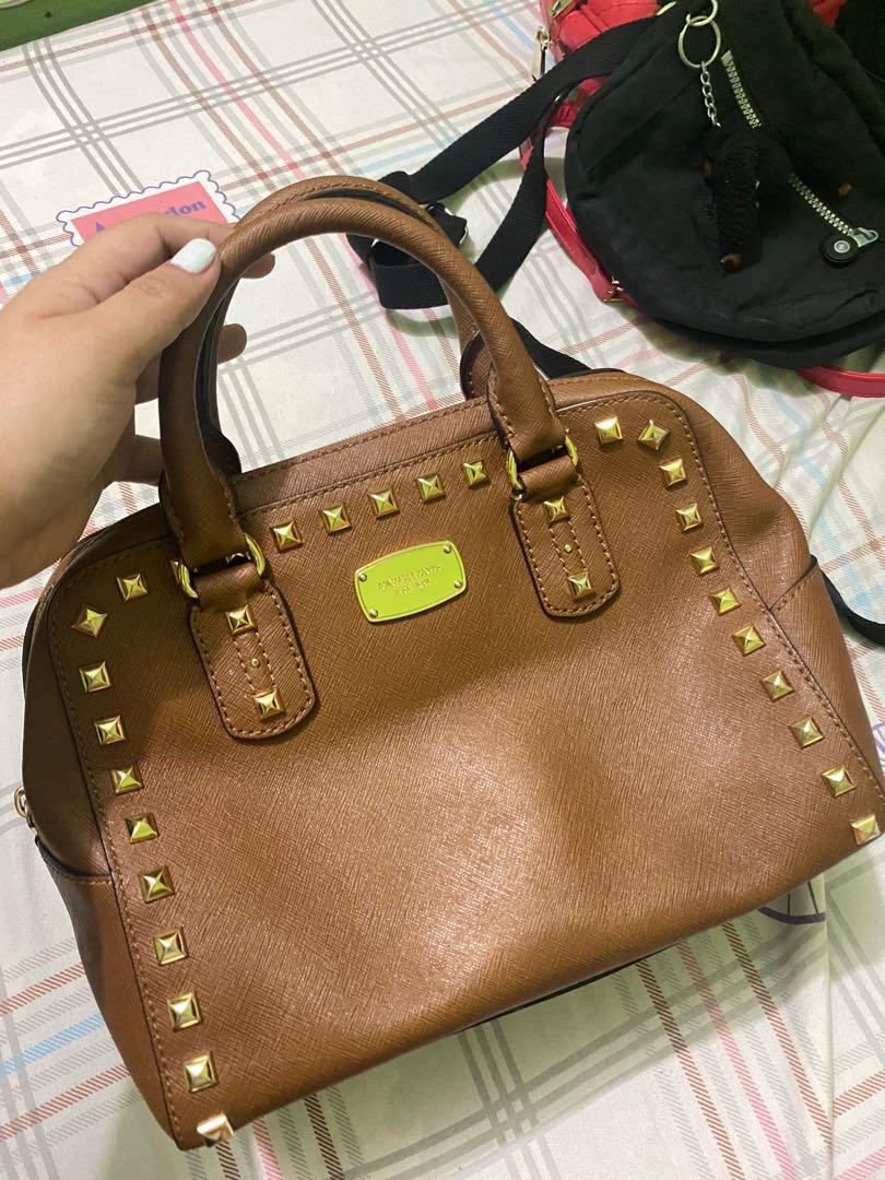 Michael Kors brown studded bag, Luxury, Bags & Wallets on Carousell