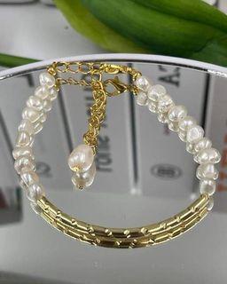 Minimalist Pearl Gold-platted Bracelet