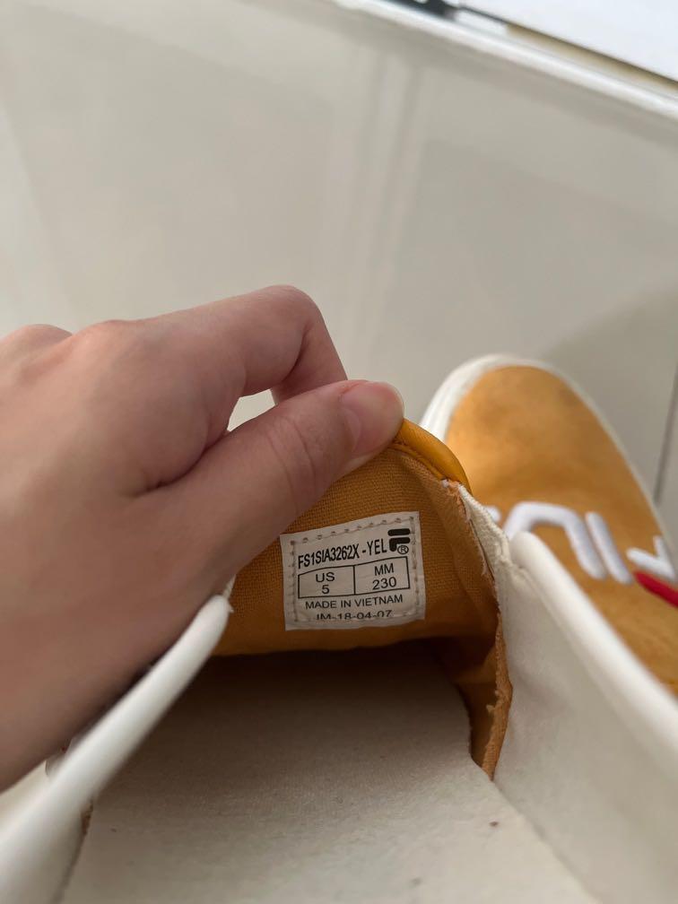 Mustard FILA slip on sneakers Women s Fashion Footwear Sneakers