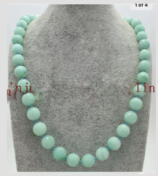 Fashion Women's 10mm Natural Jade /Agate /Gemstone Round Beads Necklace 18" AAA 