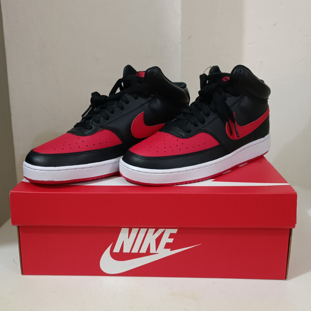 Nike Court Vision Mid Black/University Red White Men Shoes Men s
