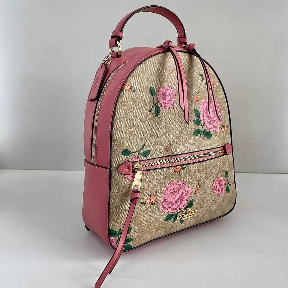 Jordyn backpack in signature 2025 canvas with prairie rose print