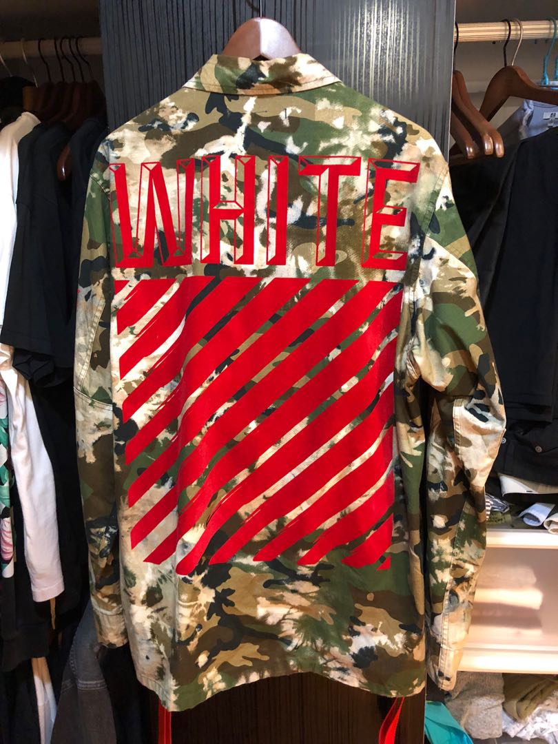 Off White Bleach Camo Field Jacket, Men's Fashion, Coats, Jackets and