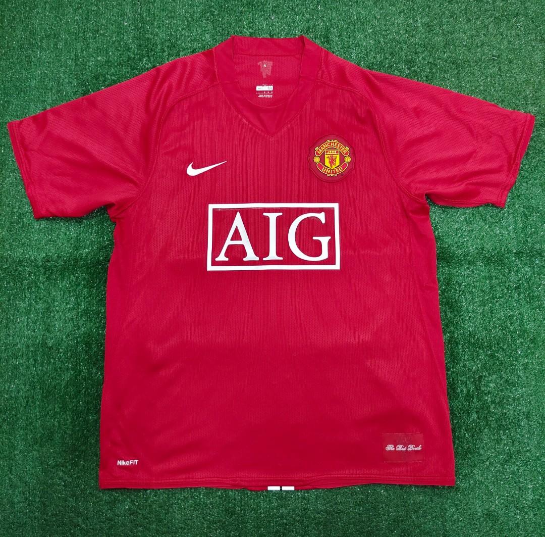 Original size M, Manchester Utd Ronaldo jersey jersi Malaysia 2007 2008  2009 home CR7, Men's Fashion, Activewear on Carousell