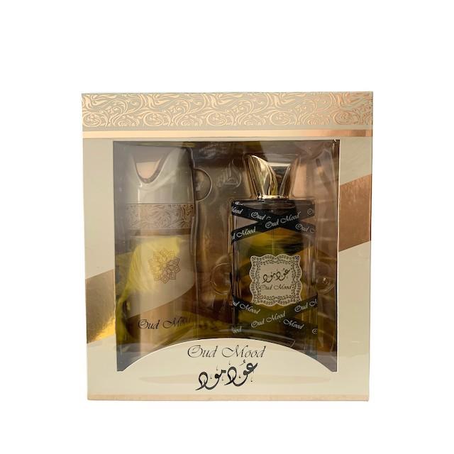 Oud mood gift set Oud lattafa orginal 100 ml + 200 ml body spary