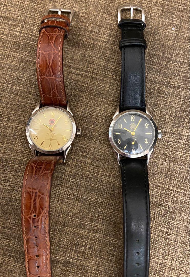 Pair of Roskopf Patent New Old Stock NOS handwound swiss watches
