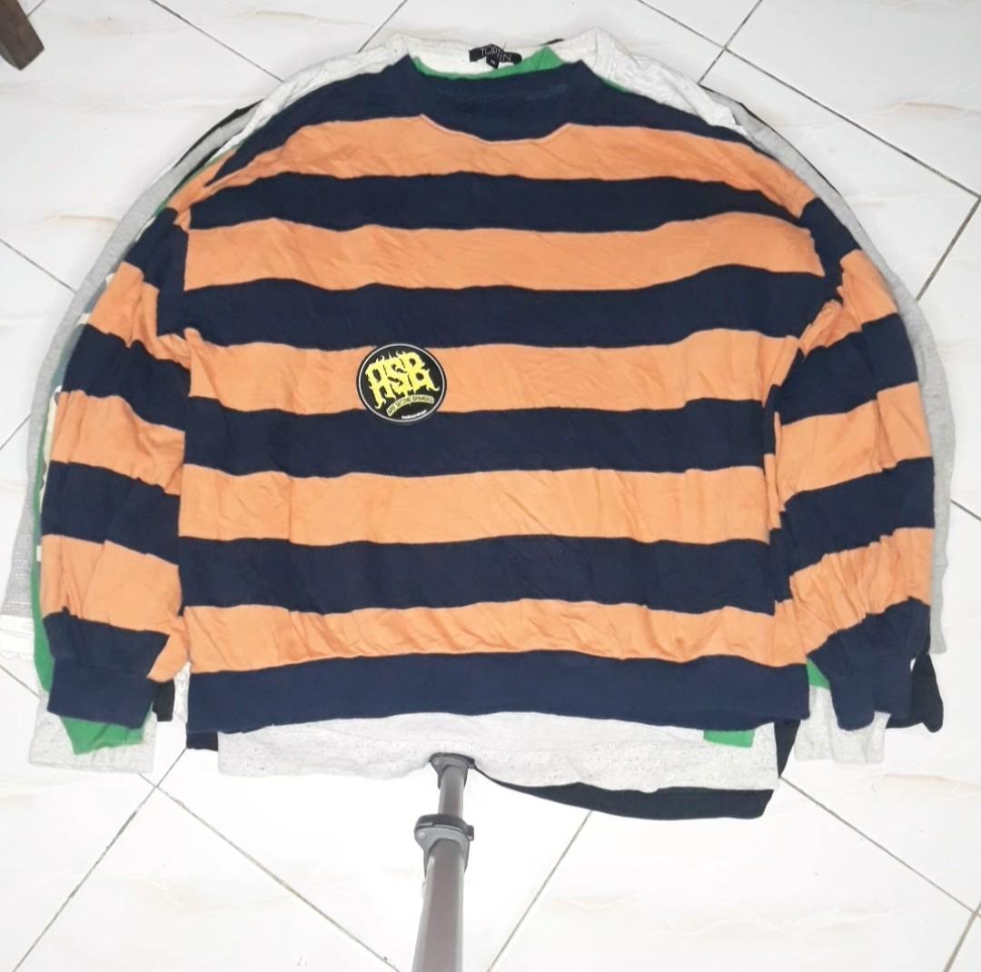 Paket Usaha Crewneck 10 pcs Bonus 2 pcs Fesyen Pria Pakaian