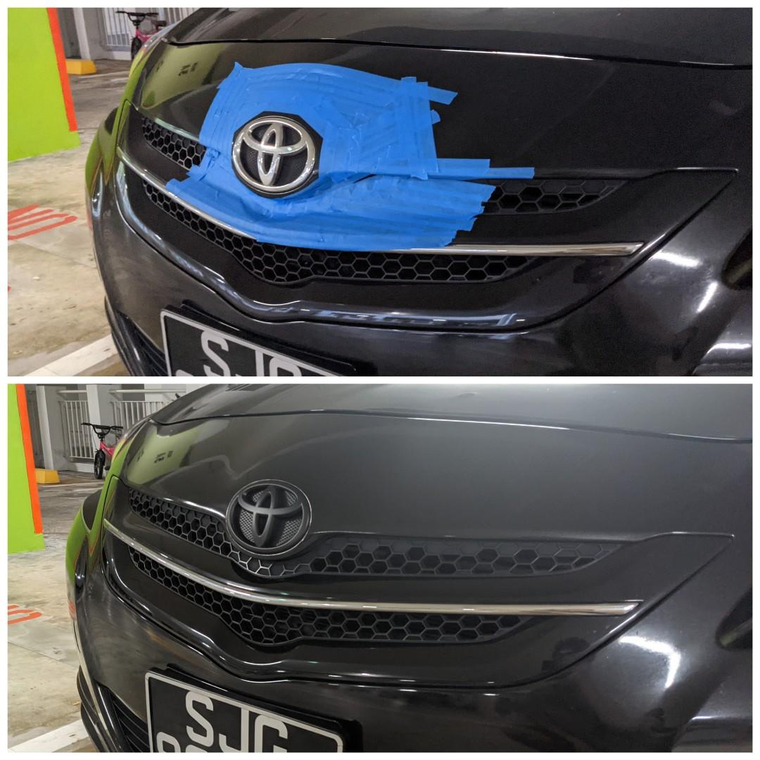Plastidip / Dechrome Logo, Chrome bar, emblem - Toyota Vios, Car