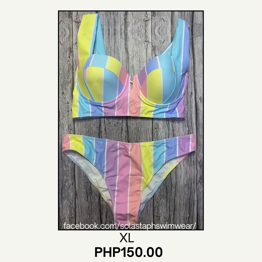 Plus size Shein Rainbow Bikini, Women's Fashion, Swimwear, Bikinis