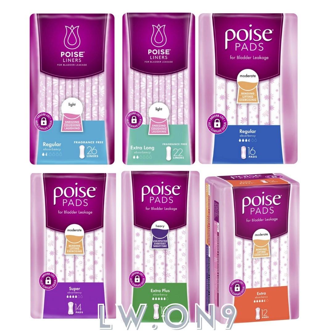 POISE LINERS /PADS FOR BLADDER LEAKAGE AVAILABLE 6 TYPES, Beauty