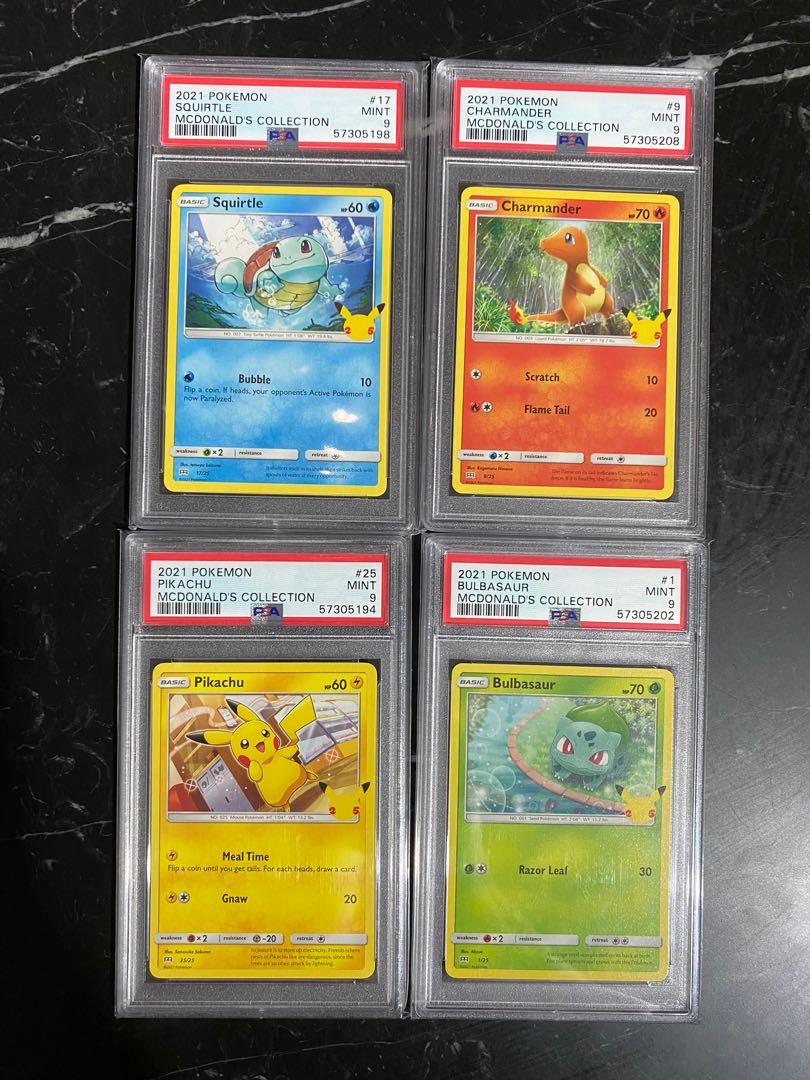 Charmander and Squirtle nonholo Mcdonalds pokemon 2021 set of 3 cards Bulbasaur
