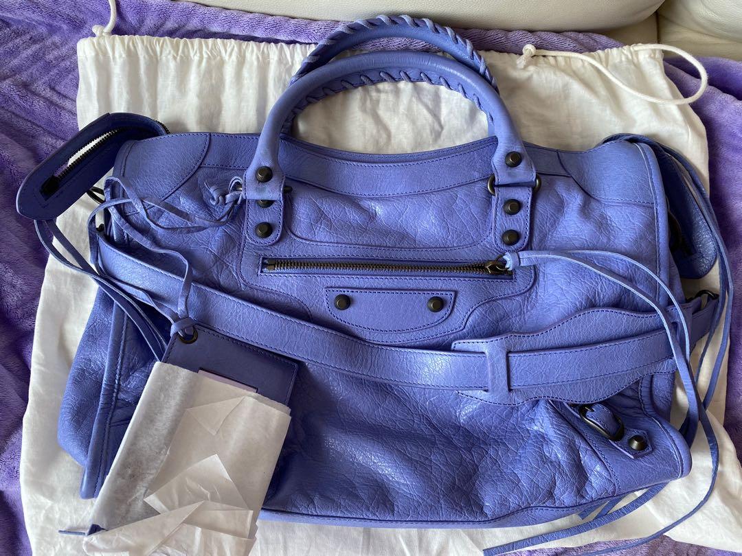 Slagter uformel Forkludret Purple Balenciaga City Bag 紫色巴黎世家City Bag, 名牌, 手袋及銀包- Carousell
