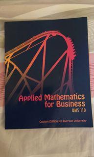QMS110- Applied Mathematics for business textbook