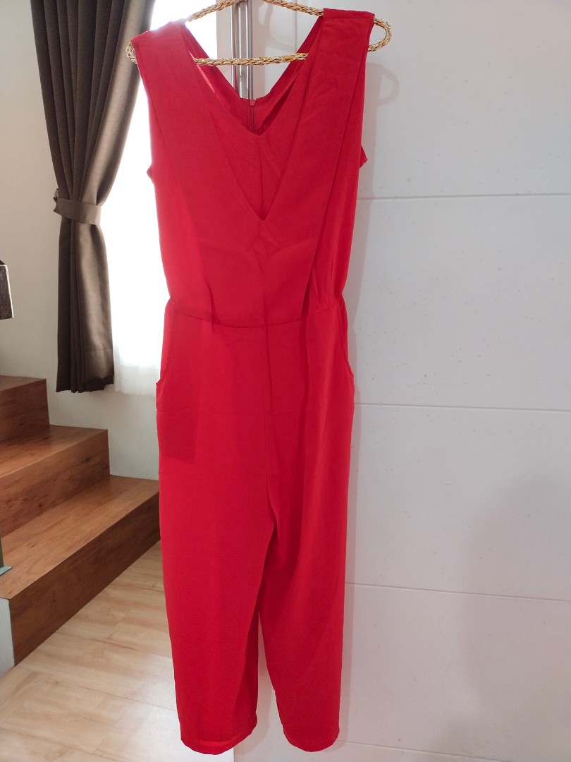 Red Jumpsuit, Fesyen Wanita, Pakaian 