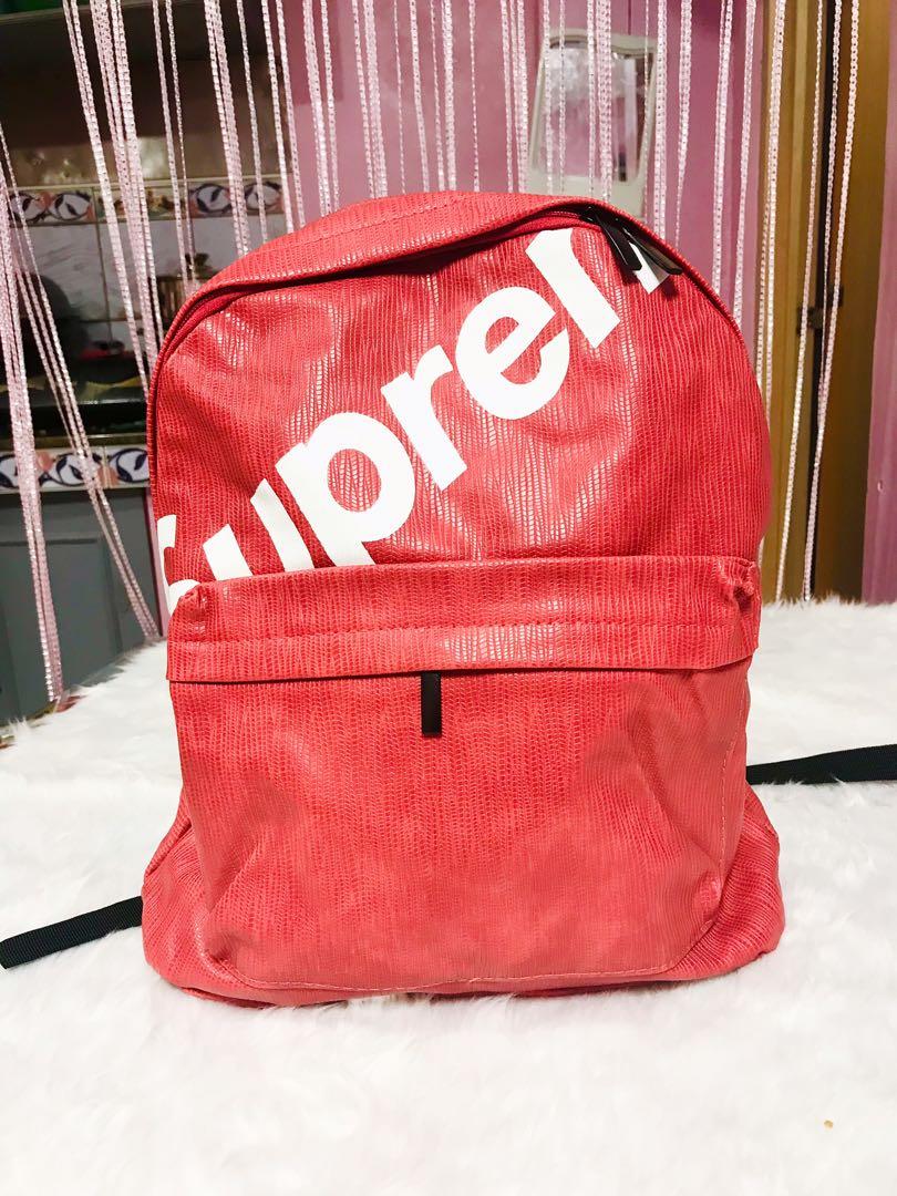 red korean backpack, Women's Fashion, Bags & Wallets, Backpacks on