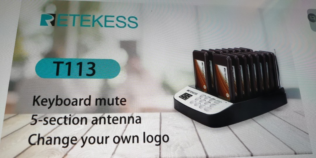 Retekess T113 Restaurant pager Wireless Guest Paging Queuing System ...