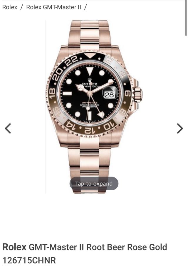 Rolex Full Rose Gold Gmt Master Ii Root Beer 126715chnr Luxury Watches On Carousell 8716