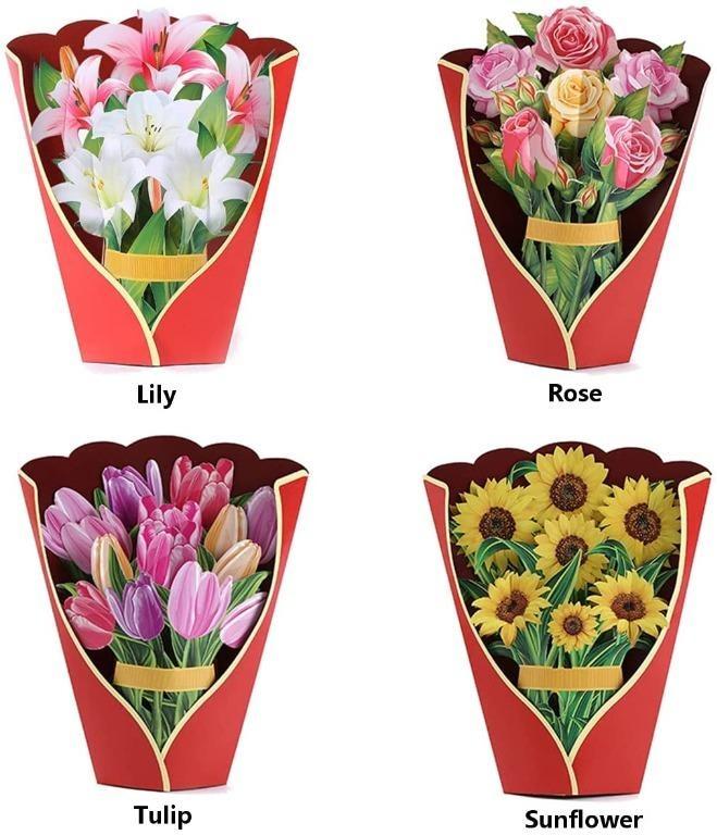 [SG stock] Forever Flowers PopUp Standing 3D Flower Bouquets Thank You