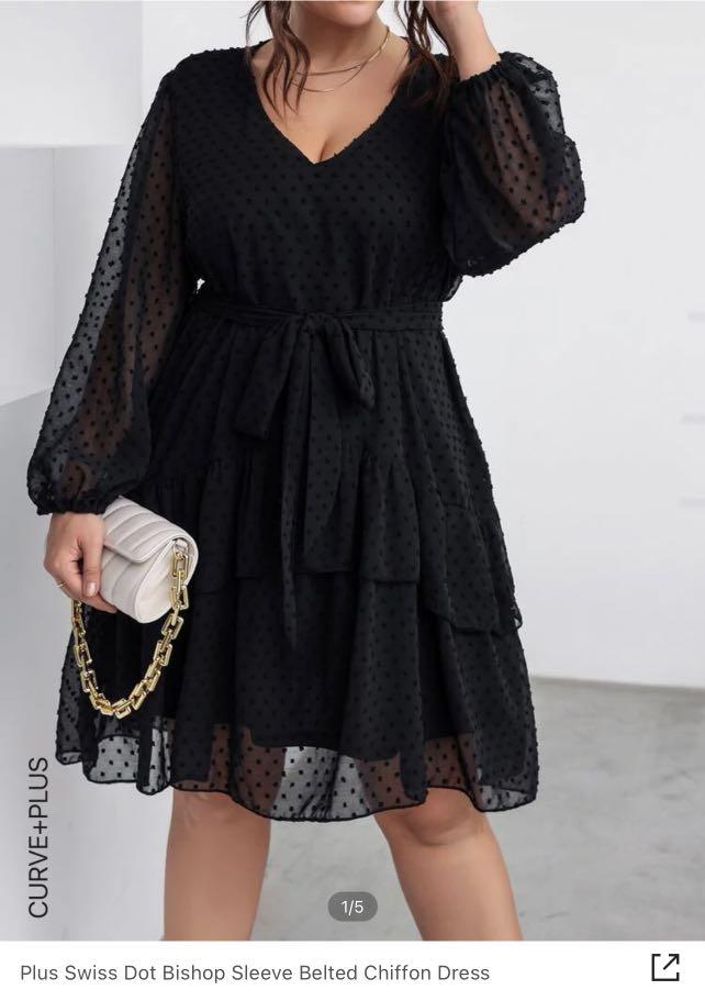 Shein black lace dress top