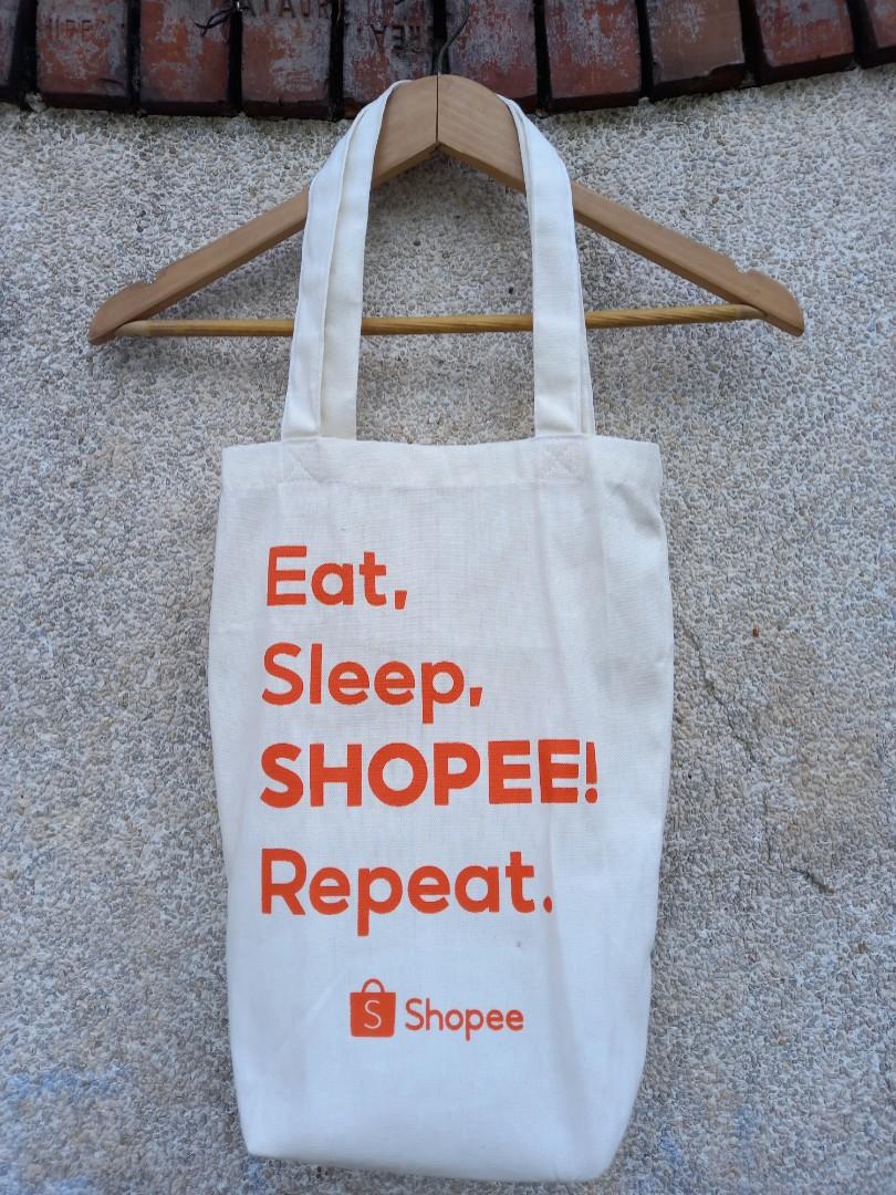 Shopee Canvas Tote Bag with Freebies, Women's Fashion, Bags & Wallets