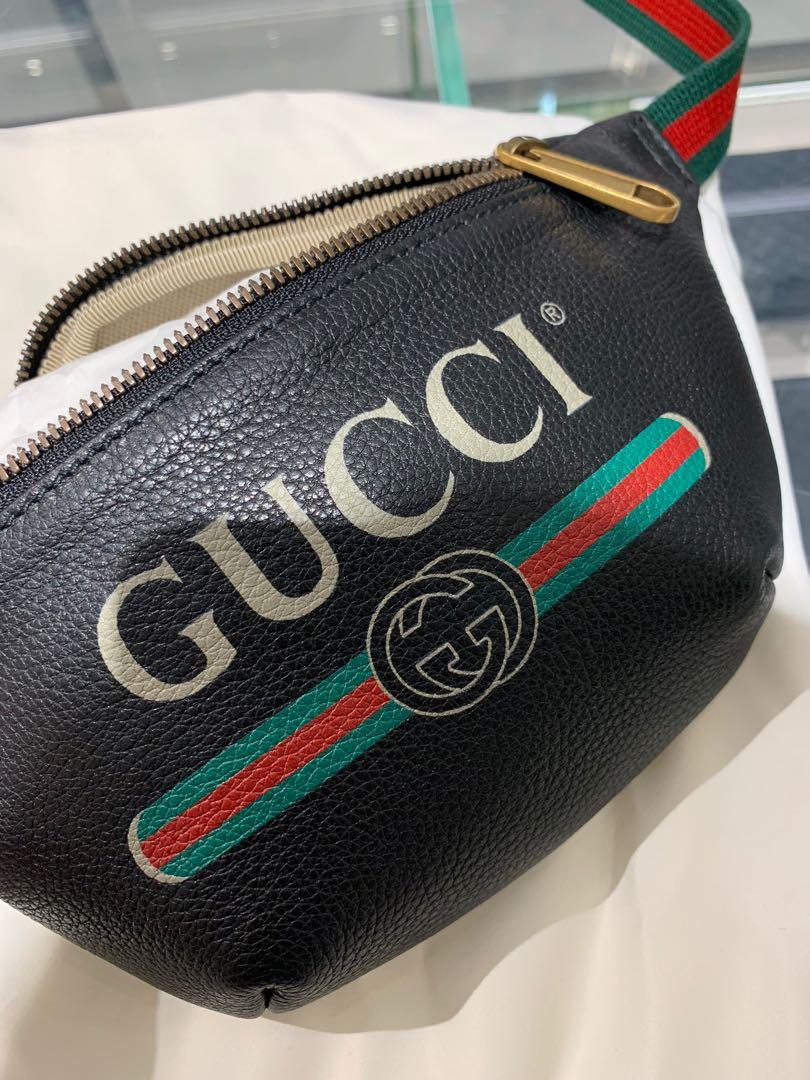 Authentic Gucci Small Vintage Print Belt Bag
