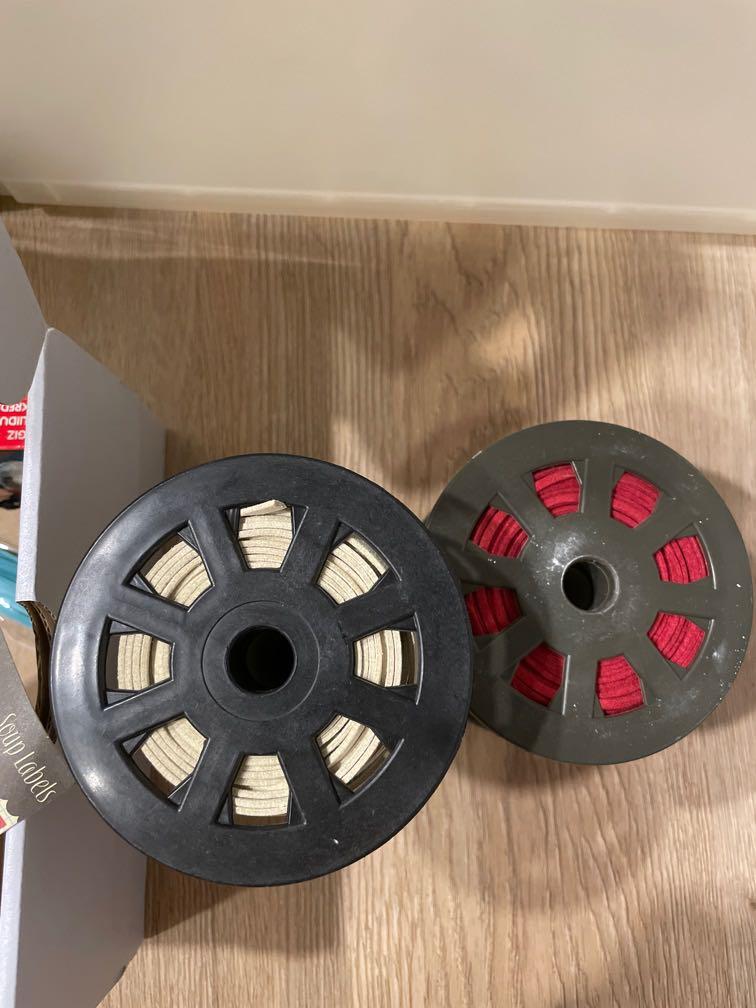 Suede string (Category: Art & Prints) located in Singapore. Submitted by psych0sosigg (Listing ID 1137771445, Image 2). Description: $8 for the beige roll $12 for the red roll (slight metallic sheen).