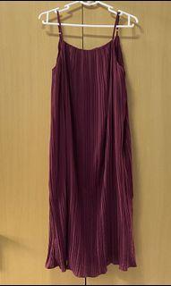 TEM Maroon Pleated Midi dress
