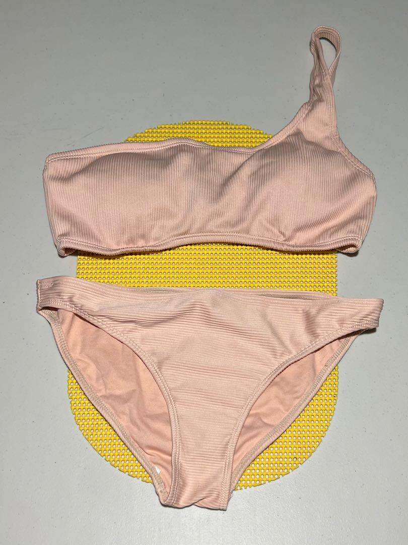 TWO PIECE ONE SIDED SWIMSUIT, Women's Fashion, Swimwear, Bikinis & Swimsuits on Carousell