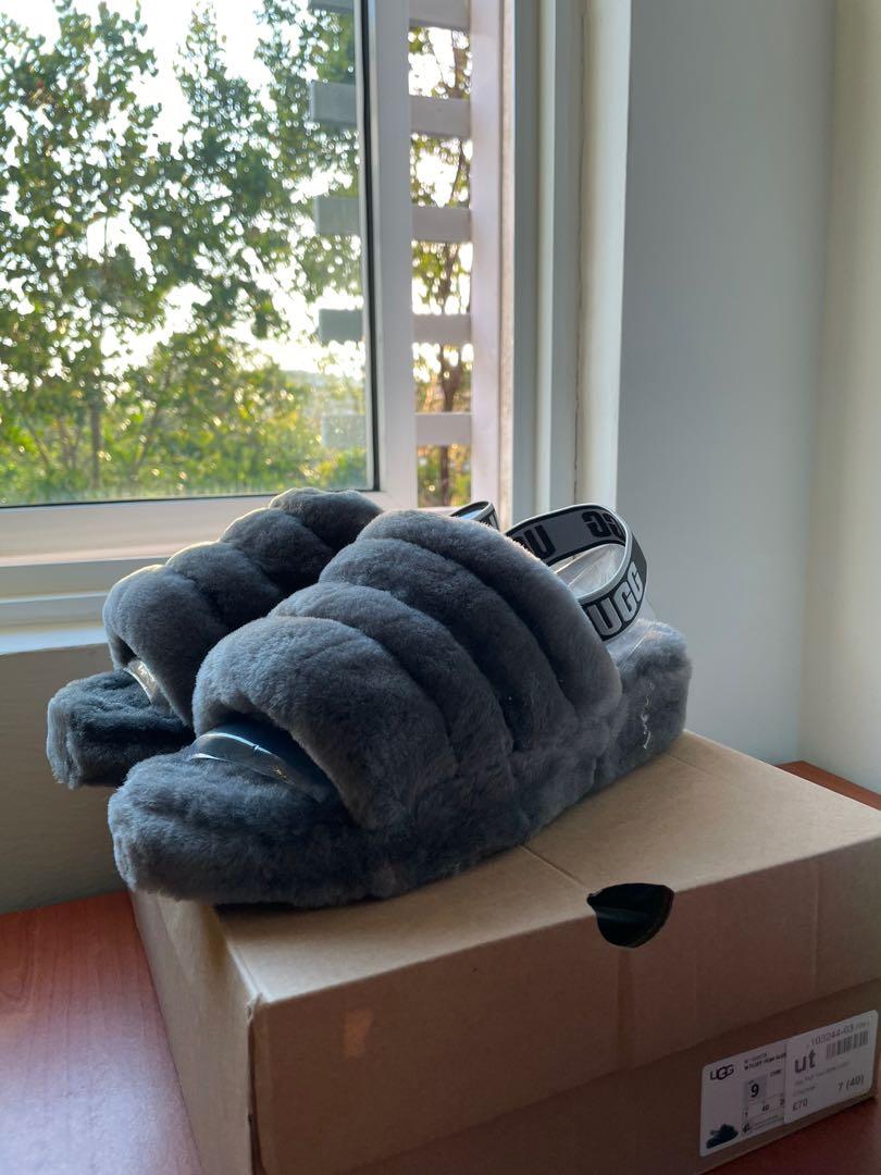 Ugg Fluff Yeah Slide charcoal 28 cm