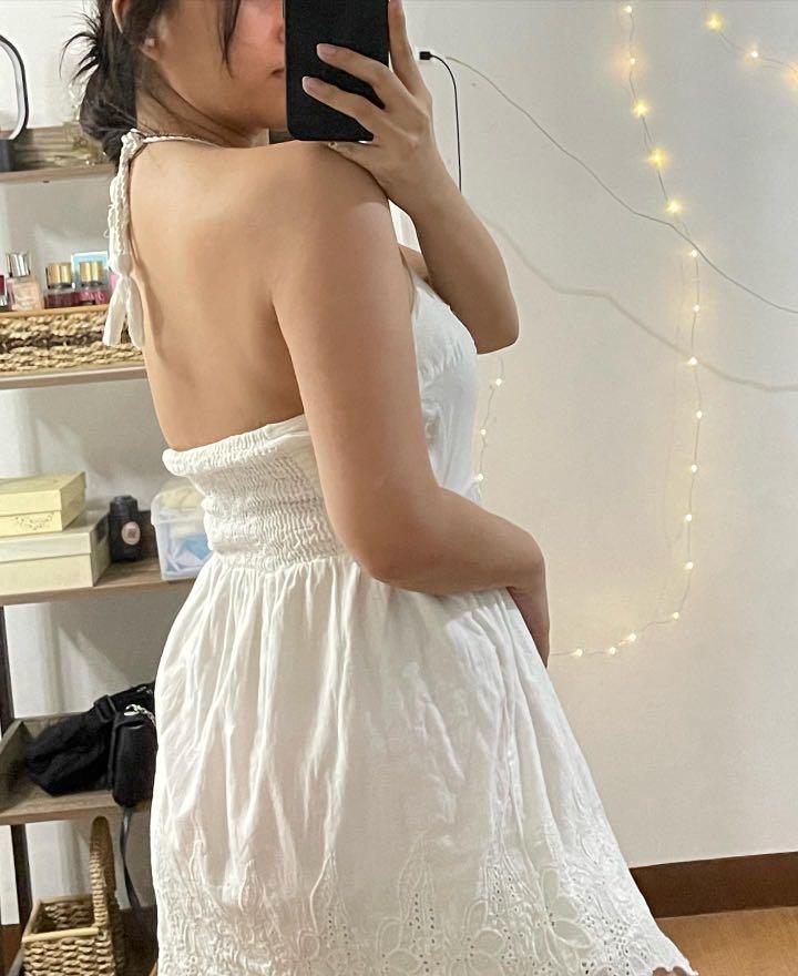 White halter dress  forever 21, Women's Fashion, Dresses & Sets, Dresses  on Carousell