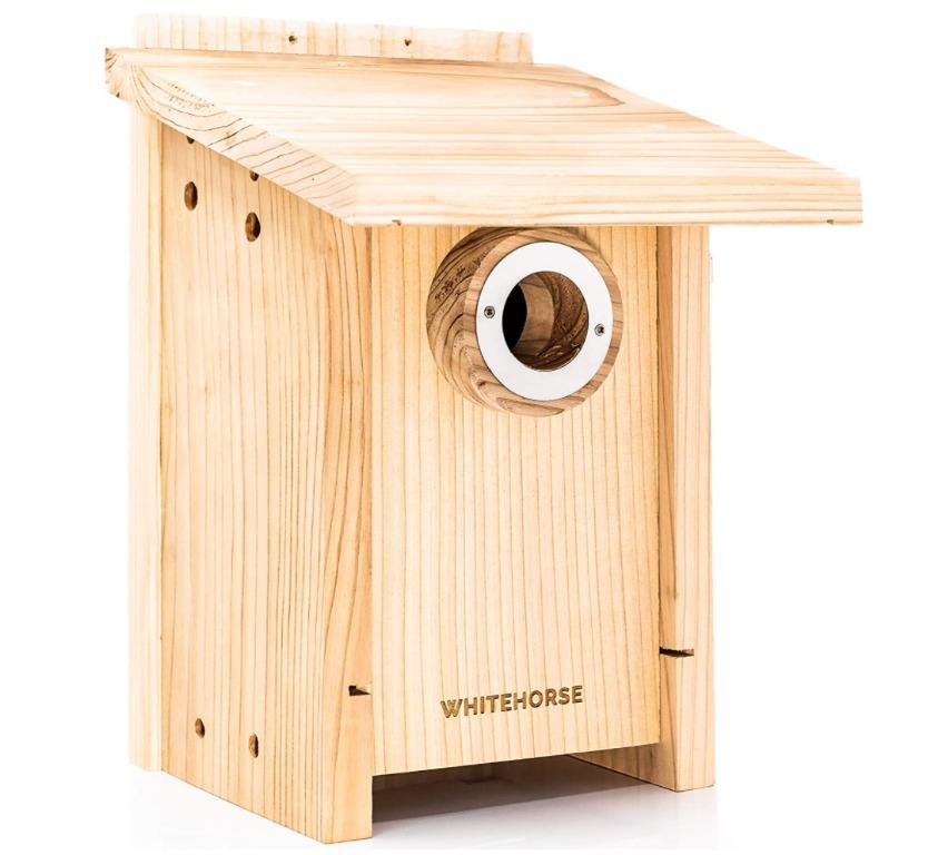 WHITEHORSE Premium Cedar Bird House (Category: Homes & Other Pet Accessories) located in Marikina City. Submitted by skowshop (Listing ID 1137876082, Image 1). Description: About this item: WEATHERPROOF - Vent holes are cut at an upward angle to keep rainwater out; A double roof reduces overheating; Floor is recessed by 3/4" to keep the nest dry; Dado joints keep this birdhouse dry and less drafty WELL-BUILT - Made from 3/4" thick western cedar w
