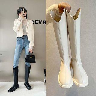 Women's Knee High Boots Korean Style Fashion Round Toe Riding Boots