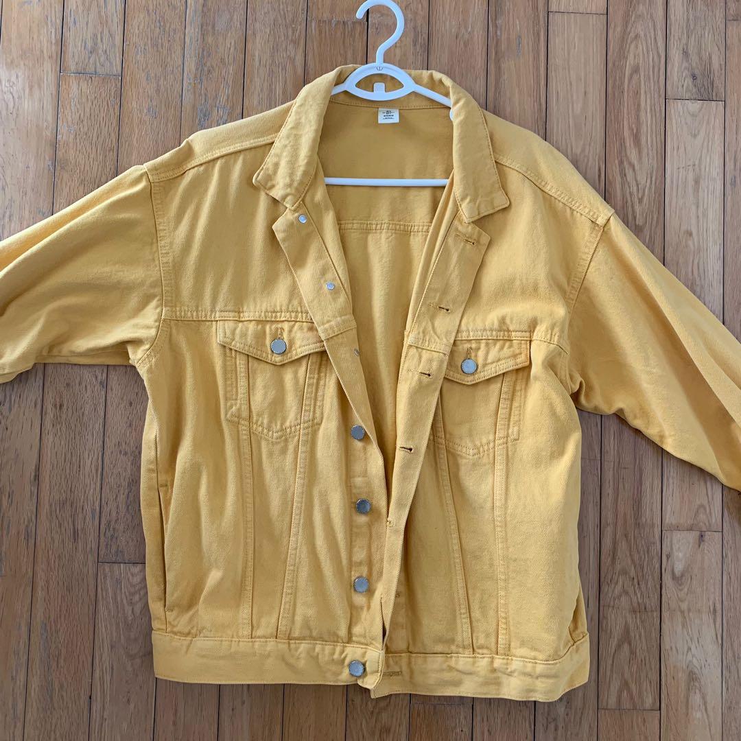 oversized yellow denim jacket