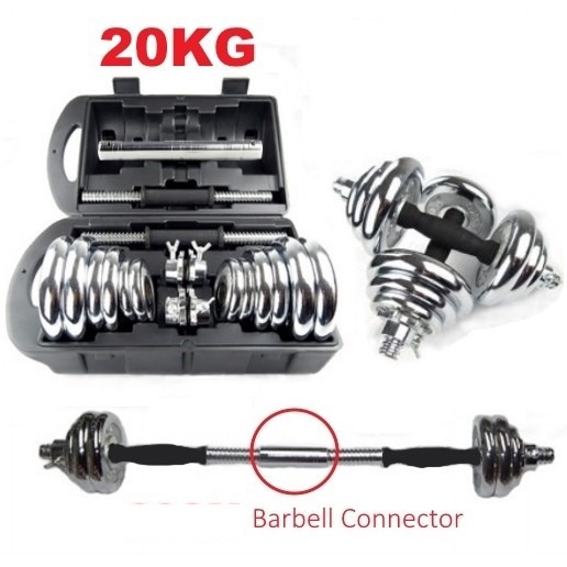 York chrome hot sale barbell set