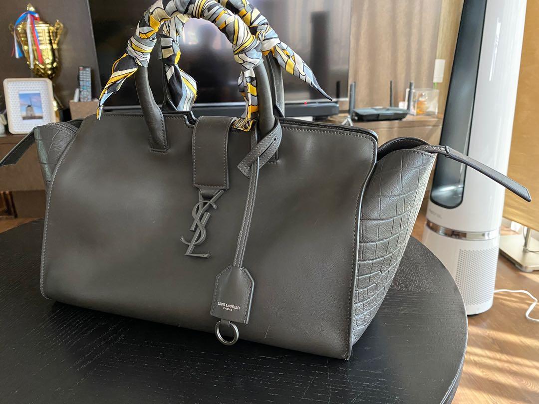 Yves Saint Laurent Dark Olive Leather Oversized Downtown Shoulder Bag –  Luxury Trade