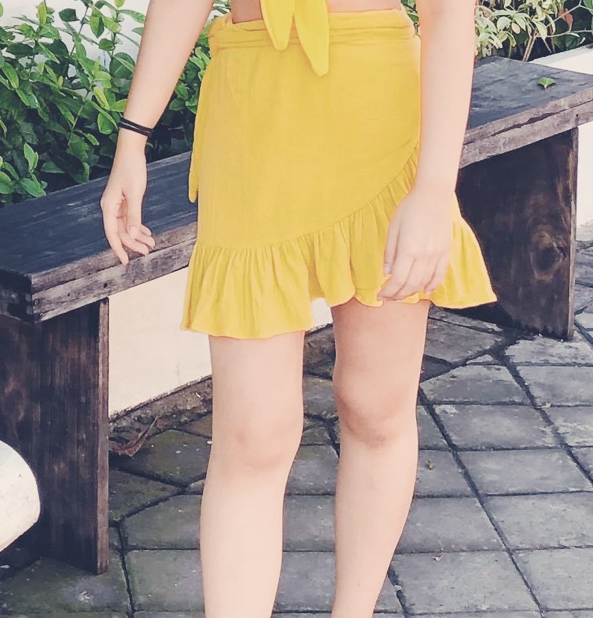 ZARA Wrap Beach Skirt in Yellow