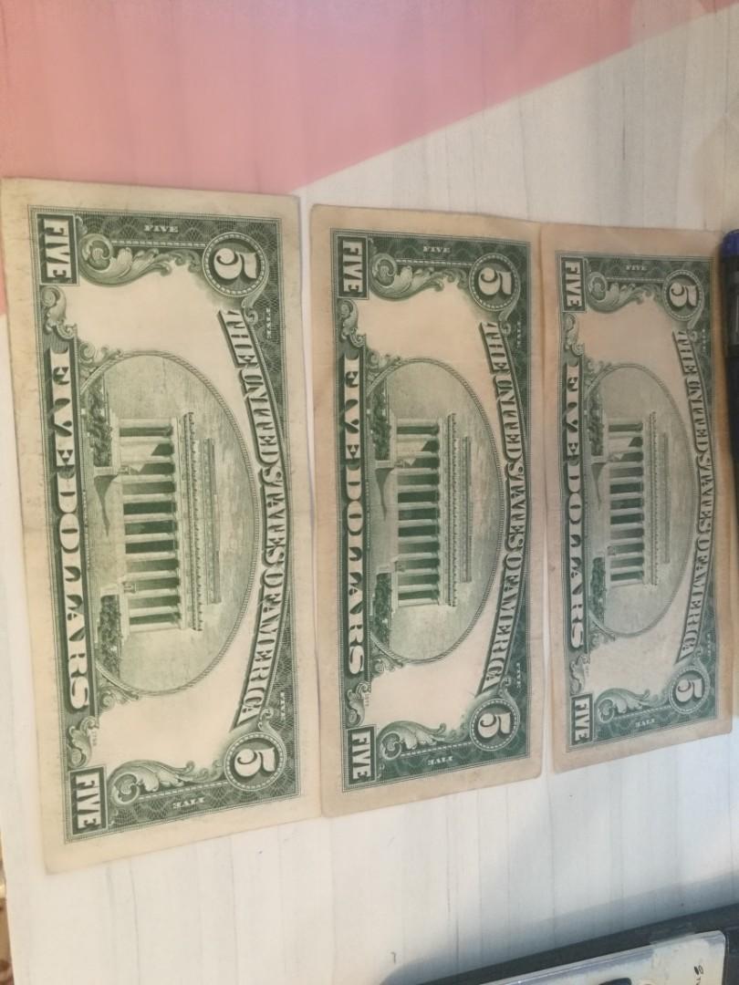 1934美元5元面值, 興趣及遊戲, 收藏品及紀念品, 錢幣- Carousell