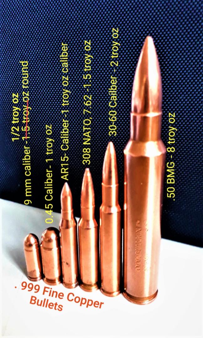 .999 pure copper bullets (set), Furniture & Home Living, Home Decor