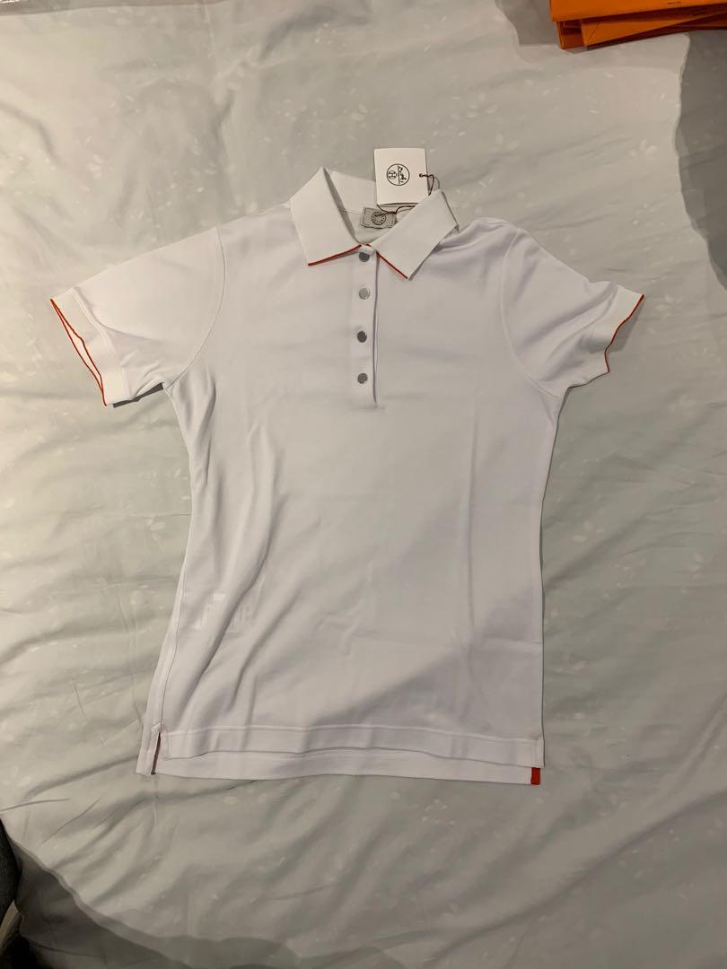 全新愛馬仕Hermes lady tee ready to wear t-shirt polo shirt white