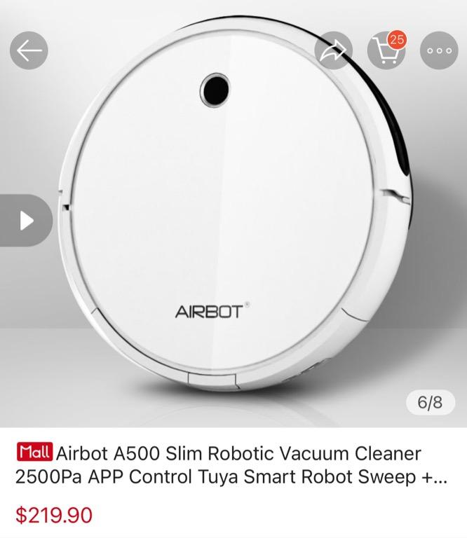 Airbot A500 Slim Robotic Vacuum Cleaner 2500Pa APP Control Tuya Smart