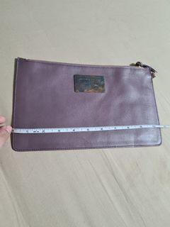 Authentic Bottega Venetta Leather Cabat pouch purple pochette