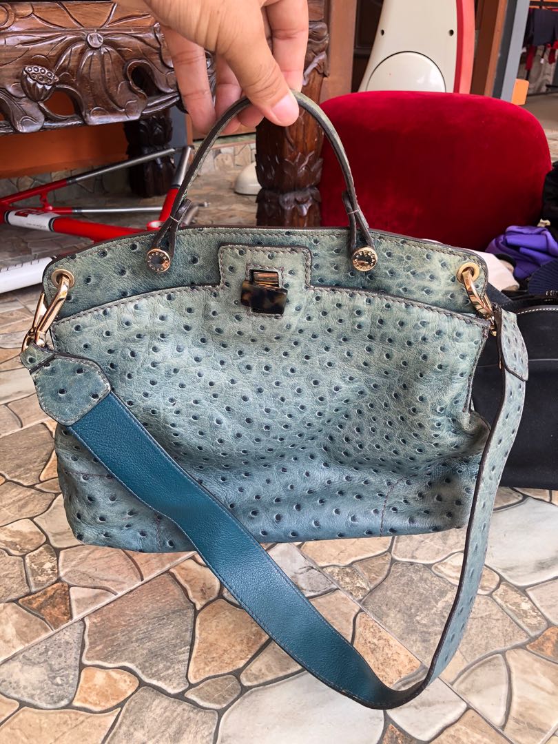 Furla shop ostrich bag