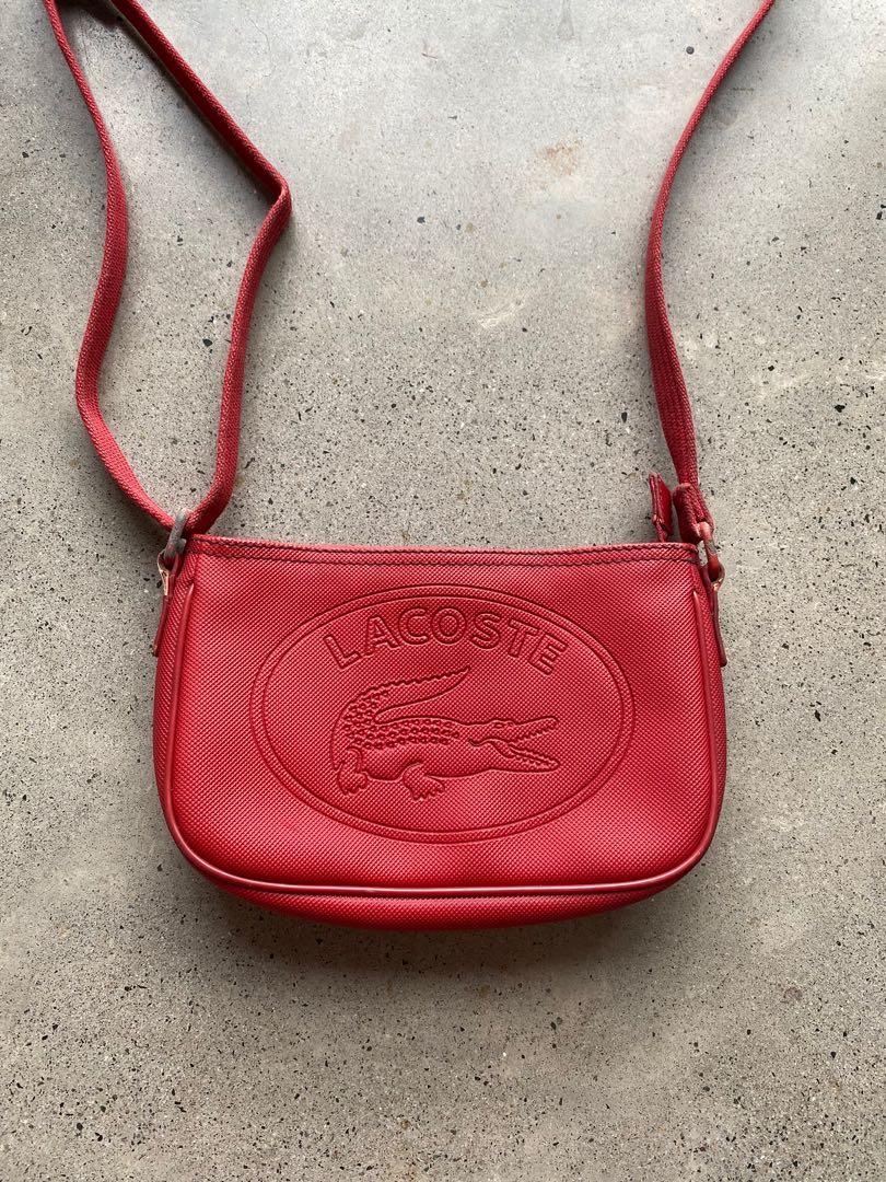 Lacoste red sling bag store