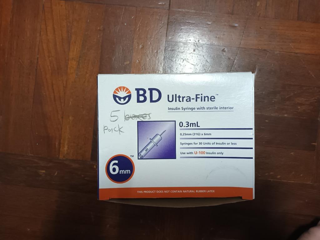 Ultra Fine Insulin Syringe 0 3ml 6mm 5 Packs Of 10 Syringes Health Nutrition Medical Supplies Tools On Carousell