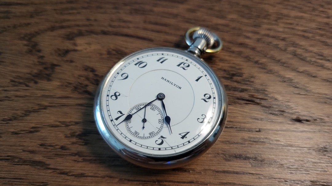 Hamilton silver best sale pocket watch