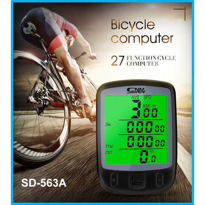 Bicycle Speedometer Wired Computer Stopwatch WaterProof LCD Screen