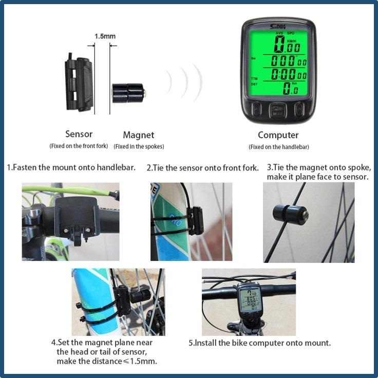 Bicycle Speedometer Wired Computer Stopwatch WaterProof LCD Screen